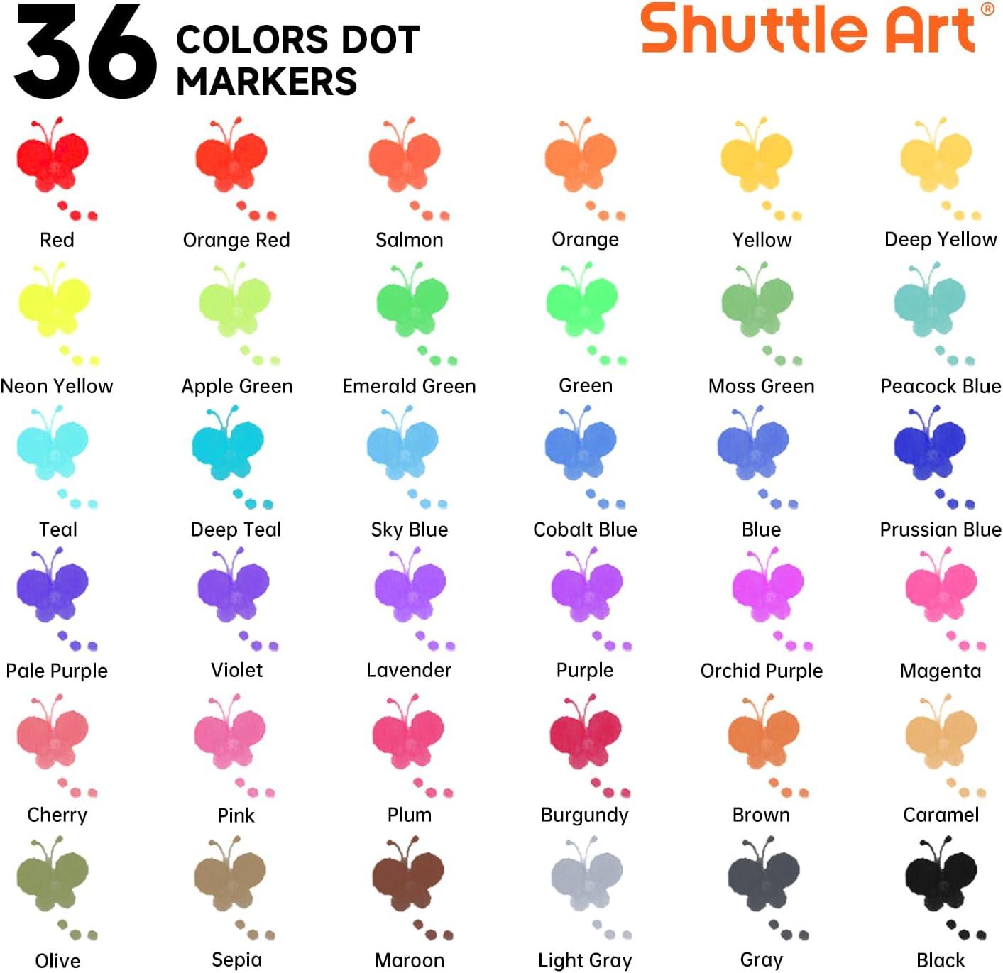 imageShuttle Art Dot Markers 30 Colors Washable for Toddlers with Free Activity Book Bingo Daubers Supplies for Kids Preschool Children Non Toxic WaterBased Dot Art Markers36 Colors