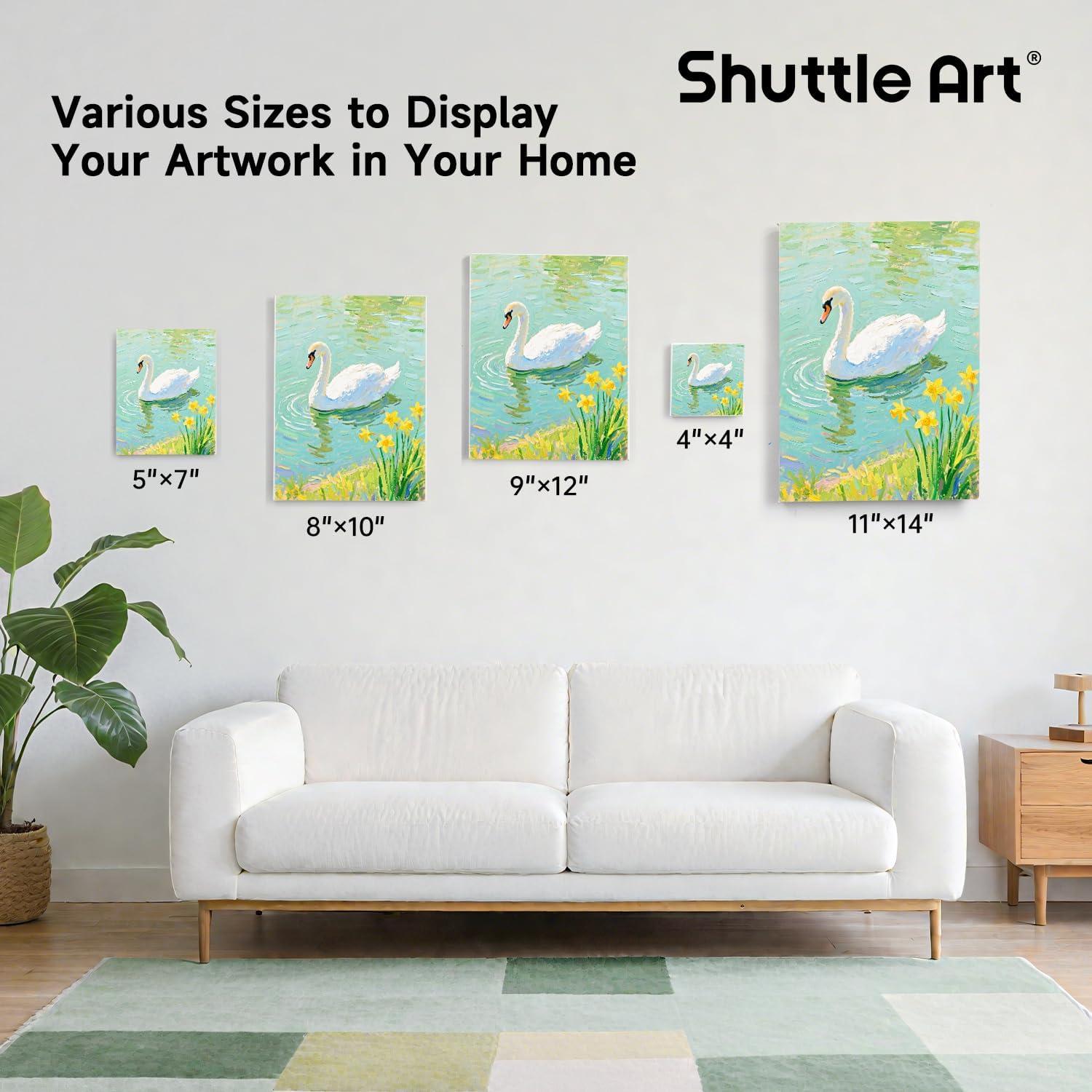 imageShuttle Art Stretched Canvas and Acrylic Paint Bundle Art Painting Supplies Set for 50 Colors Acrylic Paint Bottles 60ml2oz amp 15 Pack Painting Canvas 5x7 8x10 9x12 11x14
