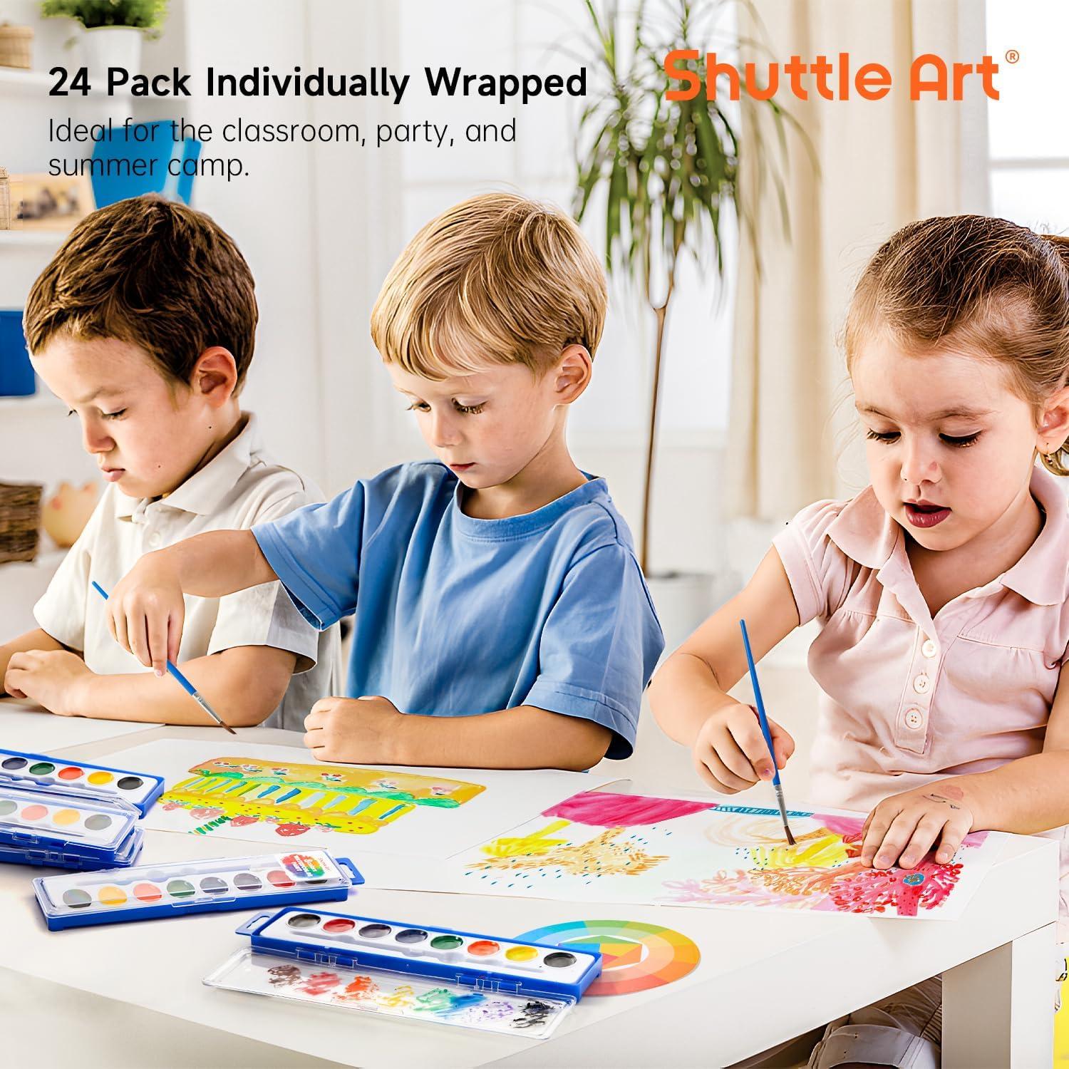 imageShuttle Art 8 Colors Watercolor Paint Set Bundle  24 Pack 8 Colors Watercolor Paint Set Bulk  216 Pack Washable Markers