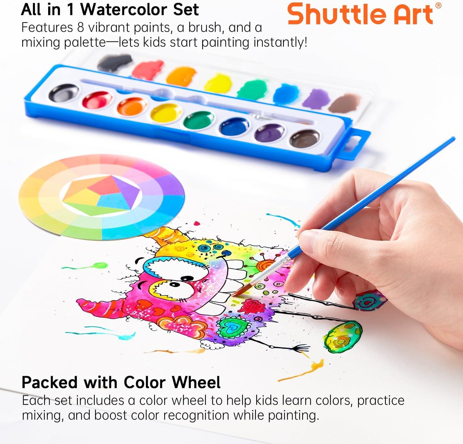 imageShuttle Art 8 Colors Watercolor Paint Set Bundle  24 Pack 8 Colors Watercolor Paint Set Bulk  216 Pack Washable Markers
