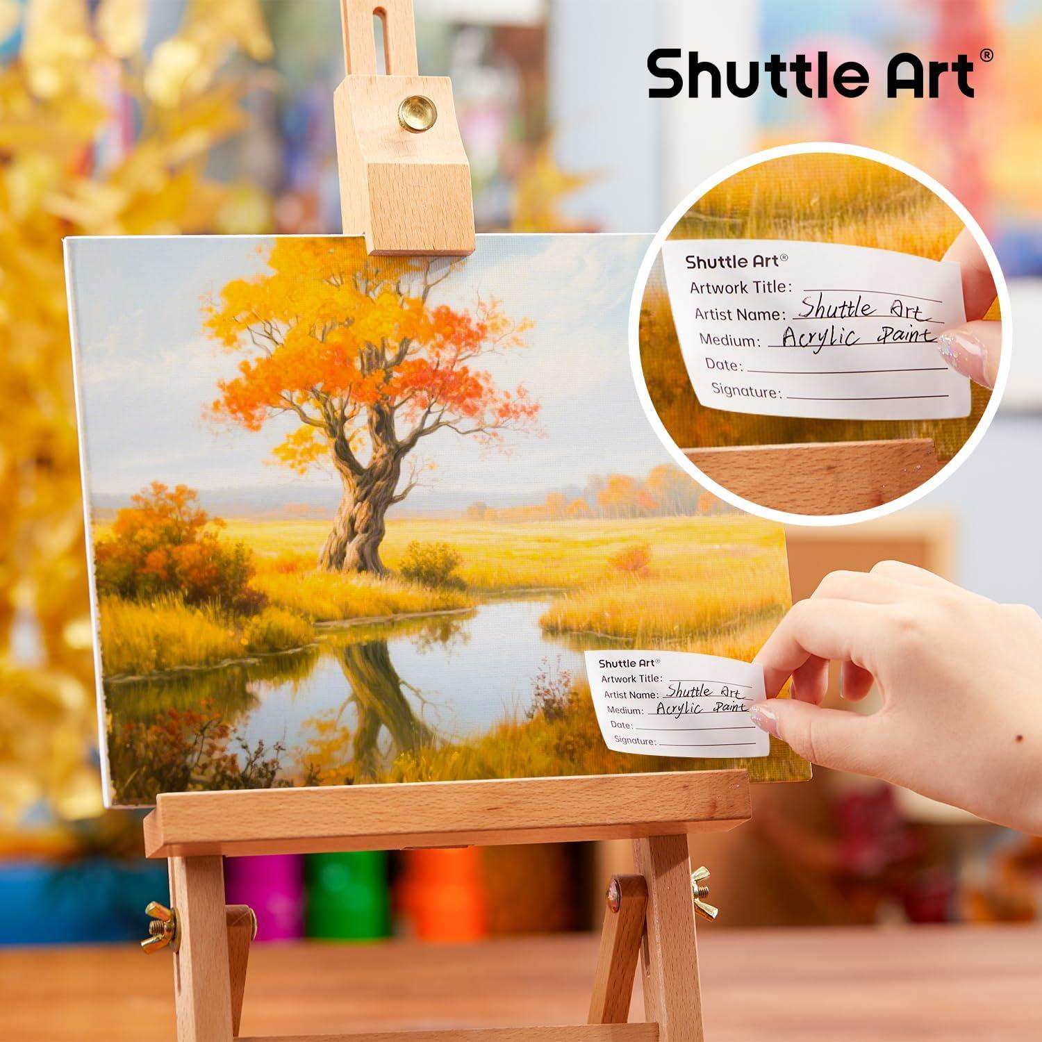 imageShuttle Art Canvas Panels and Acrylic Paint Bundle Art Painting Supplies Set for 18 Colors Acrylic Paint Bottles 240ml812oz amp 36 Pack Painting Canvas 5x7 8x10in