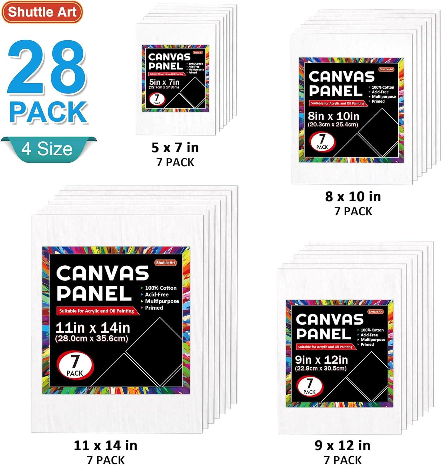 imageShuttle Art Canvas Panels and Acrylic Paint Bundle Art Painting Supplies Set for 18 Colors Acrylic Paint Bottles 240ml812oz amp 50 Pack Canvas Painting Kit with Paint Brushes Palette Painting Knive
