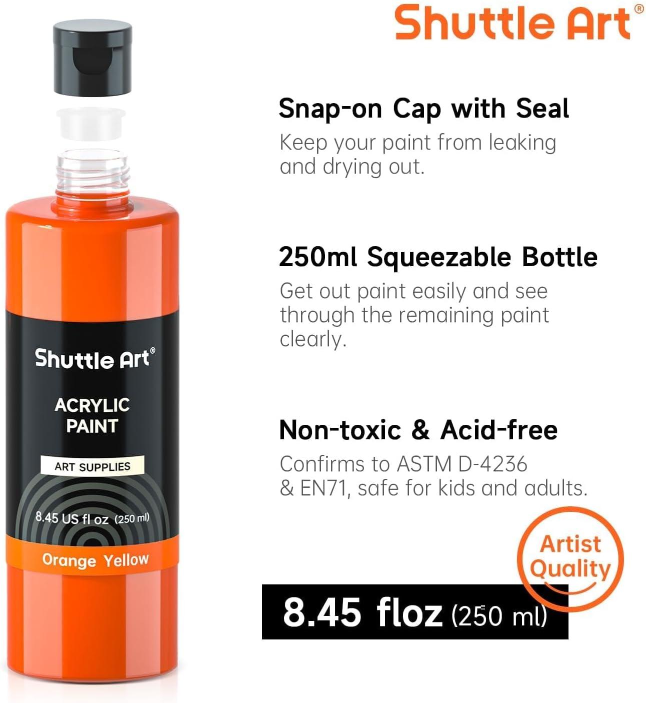 imageShuttle Art Canvases and Acrylic Paint Bundle Art Painting Supplies Set for 18 Colors Acrylic Paint Bottles 240ml812oz amp 34 Pack Painting Canvas 5x7 8x10 9x12 11x14