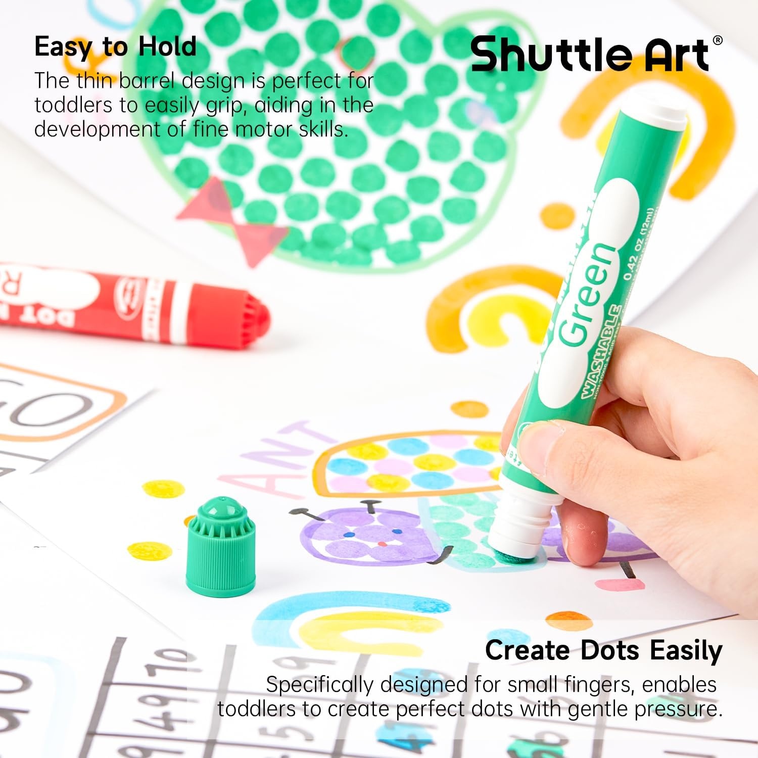 image:imageShuttle Art 50 Pack Dot Markers 10 Colors x 5 Sets Washable Bingo Daubers for Kids amp Toddlers NonToxic WaterBased Art Supplies for Preschoolers and Classroom10 Colors