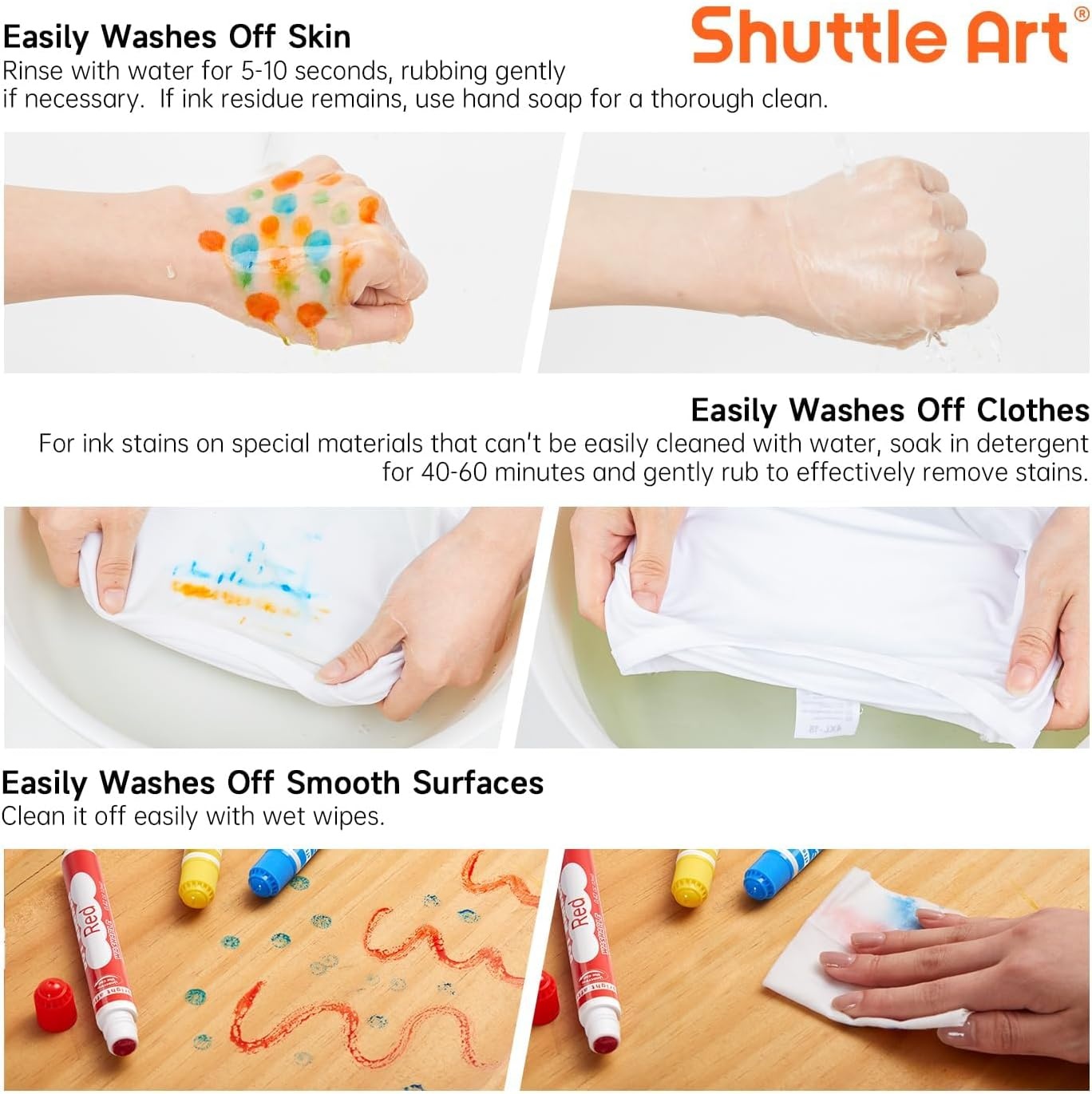 image:imageShuttle Art Dot Markers 20 Colors Washable Markers for ToddlersBingo Daubers Supplies Kids Preschool Children Non Toxic WaterBased Pack of 2