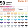 Shuttle Art Alcohol Marker Pad Bundle, Set of 51 Colors Brush & Chisel Tip Alcohol Markers + 50 Sheets Marker Pad