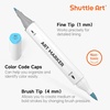 Shuttle Art Alcohol Marker Pad Bundle, Set of 51 Pastel Colors Brush & Fine Tip Alcohol Markers + 50 Sheets Marker Pad
