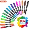 Shuttle Art Dry Erase Markers Bundle – 32 Colors Dry Erase Markers + 16 Pack Black Dry Erase Markers