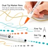 Shuttle Art Dual Tip Dot Marker Pens Bundle – 18 Colors Dual Tip Dot Marker Pens + 11 Pack Black Ink Retractable Pastel Gel Ink Pens