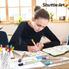 Shuttle Art Dual Tip Dot Marker Pens Bundle – 18 Colors Dual Tip Dot Marker Pens + 15 Pack Black Ink Retractable Pastel Gel Ink Pens