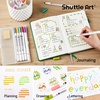 Shuttle Art Dual Tip Dot Marker Pens Bundle – 18 Colors Dual Tip Dot Marker Pens + 15 Pack Black Ink Retractable Pastel Gel Ink Pens