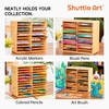 Shuttle Art Marker Organizer, Hold 176 Art Markers, Brush Pens, Pencil Large Holder with 22 Compartments for Home, Classroom, Office Desktop Stationary Storage