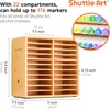 Shuttle Art Marker Organizer, Hold 176 Art Markers, Brush Pens, Pencil Large Holder with 22 Compartments for Home, Classroom, Office Desktop Stationary Storage