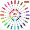 Shuttle Art Permanent Markers, 24 Colors Fine Point Assorted Colors Permanent Marker Set, Works on Plastic,Wood,Stone,Metal and Glass for Doodling, Coloring, Marking (Pack of 2)