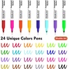 Shuttle Art Permanent Markers, 24 Colors Fine Point Assorted Colors Permanent Marker Set, Works on Plastic,Wood,Stone,Metal and Glass for Doodling, Coloring, Marking (Pack of 2)