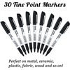 Shuttle Art Permanent Markers Bundle, 30 Pack Black and 30 Pack Blue Permanent Marker set,Fine Point, Works on Plastic,Wood,Stone,Metal and Glass for Doodling, Marking