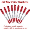 Shuttle Art Permanent Markers Bundle, 30 Pack Red and 30 Pack Blue Permanent Marker set,Fine Point, Works on Plastic,Wood,Stone,Metal and Glass for Doodling, Marking