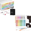 Shuttle Art Alcohol Marker Bundle, Set of 51 Pastel Colors Brush Tip Alcohol Markers + 30 Colors Journal Pens