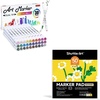 Shuttle Art Alcohol Marker Pad Bundle, Set of 30 Colors Dual Tip Alcohol Markers + 50 Sheets Marker Pad