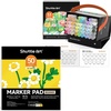 Shuttle Art Alcohol Marker Pad Bundle, Set of 51 Pastel Colors Brush & Fine Tip Alcohol Markers + 50 Sheets Marker Pad