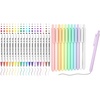 Shuttle Art Dual Tip Dot Marker Pens Bundle – 18 Colors Dual Tip Dot Marker Pens + 11 Pack Black Ink Retractable Pastel Gel Ink Pens