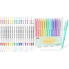 Shuttle Art Dual Tip Dot Marker Pens Bundle – 18 Colors Dual Tip Dot Marker Pens + 15 Pack Black Ink Retractable Pastel Gel Ink Pens