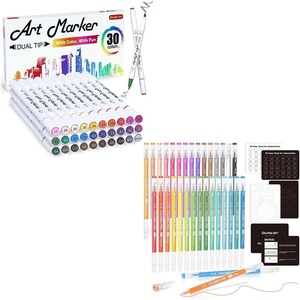 Shuttle Art Alcohol Marker Bundle, Set of 30 Colors Alcohol Markers + 30 Colors Journal Pens