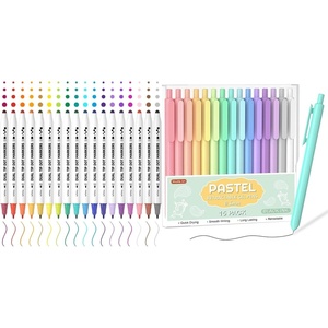 Shuttle Art Dual Tip Dot Marker Pens Bundle – 18 Colors Dual Tip Dot Marker Pens + 15 Pack Black Ink Retractable Pastel Gel Ink Pens