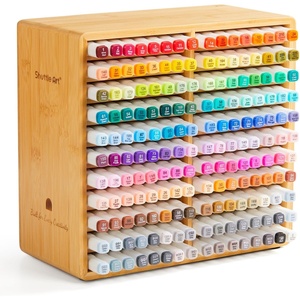 Shuttle Art Marker Organizer, Hold 176 Art Markers, Brush Pens, Pencil Large Holder with 22 Compartments for Home, Classroom, Office Desktop Stationary Storage