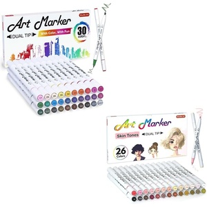 Shuttle Art Markers Bundle – 30 Colors Alcohol + 26 Colors Skin Tone
