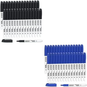 Shuttle Art Permanent Markers Bundle, 30 Pack Black and 30 Pack Blue Permanent Marker set,Fine Point, Works on Plastic,Wood,Stone,Metal and Glass for Doodling, Marking