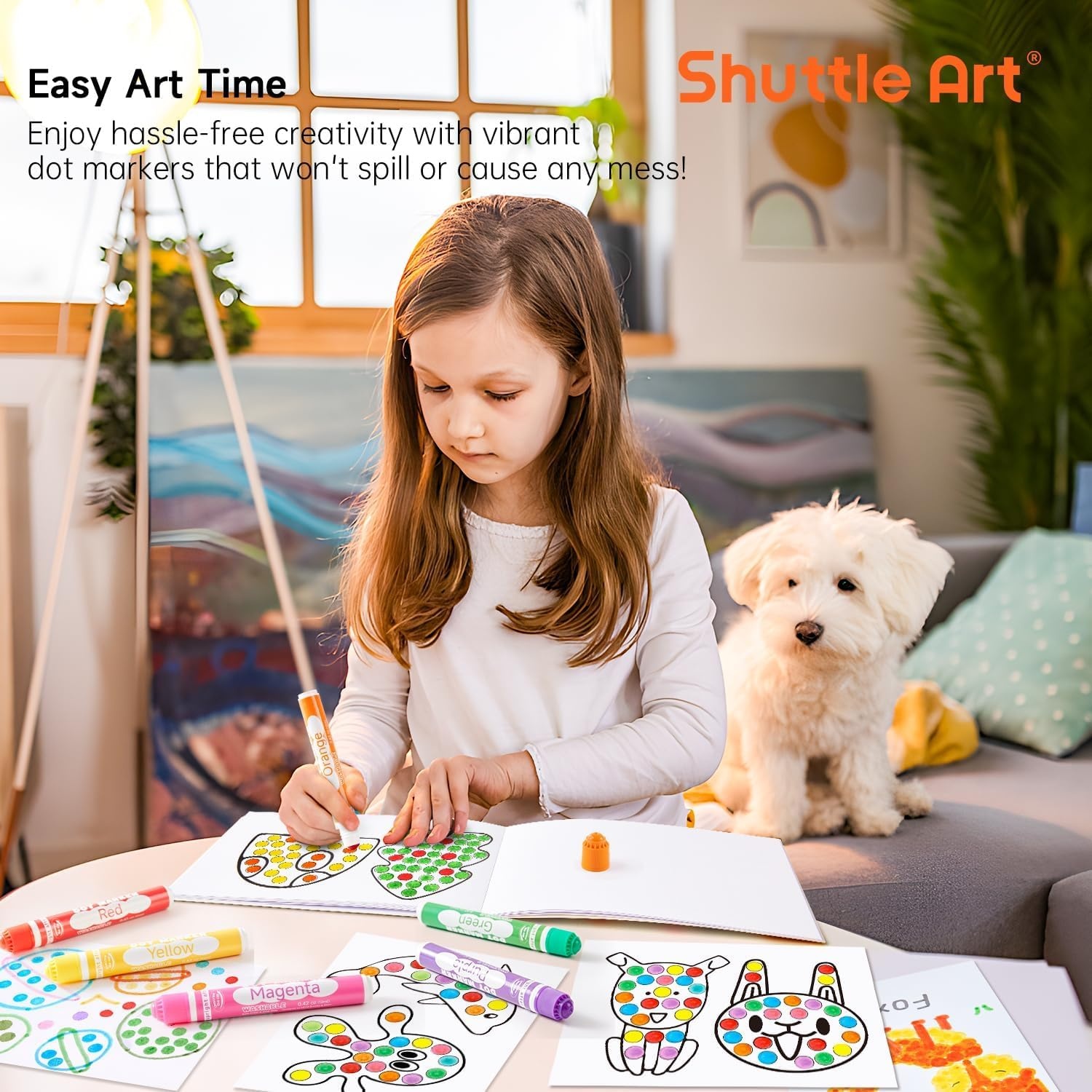 image:imageShuttle Art Dot Markers 10 Colors Washable Markers for ToddlersBingo Daubers Supplies Kids Preschool Children Non Toxic WaterBased Pack of 2