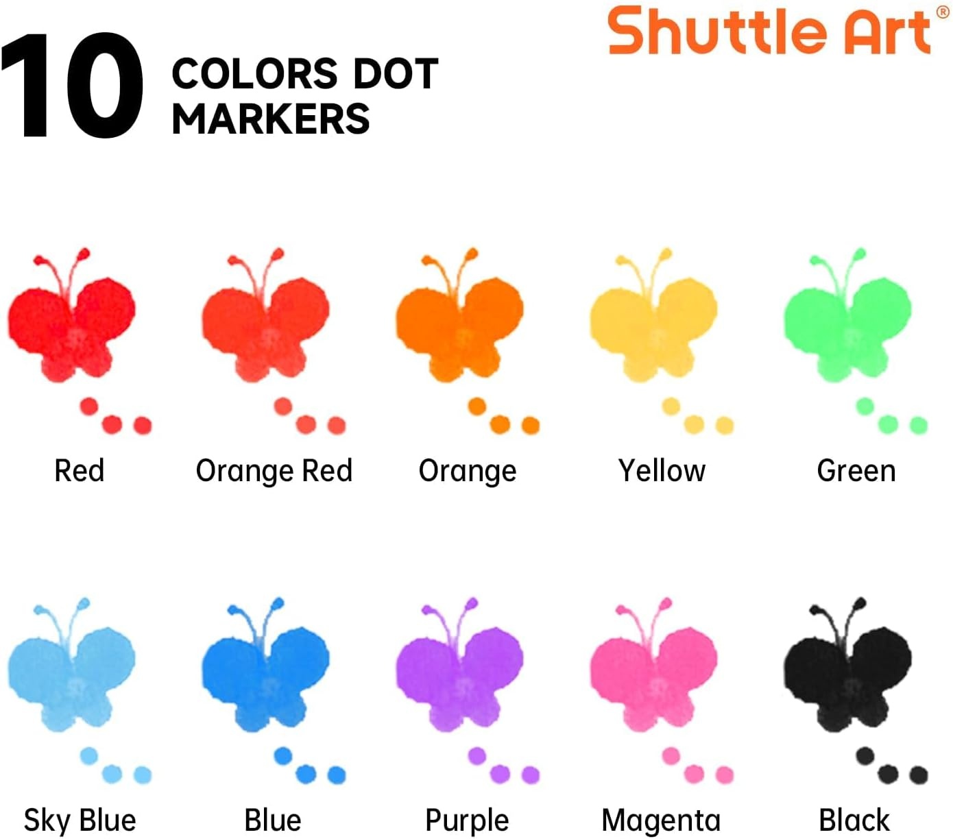 image:imageShuttle Art Dot Markers 10 Colors Washable Markers for ToddlersBingo Daubers Supplies Kids Preschool Children Non Toxic WaterBased Pack of 2