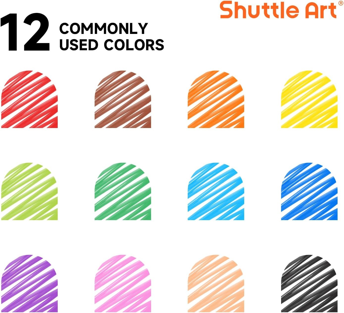 image:imageShuttle Art Retractable Dry Erase Markers 12 Assorted Colors Fine Point