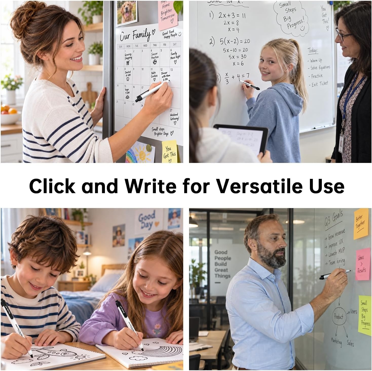 image:imageShuttle Art Retractable Dry Erase Markers 15 Bold Black Fine Point