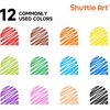 Shuttle Art Retractable Dry Erase Markers, 12 Assorted Colors, Fine Point