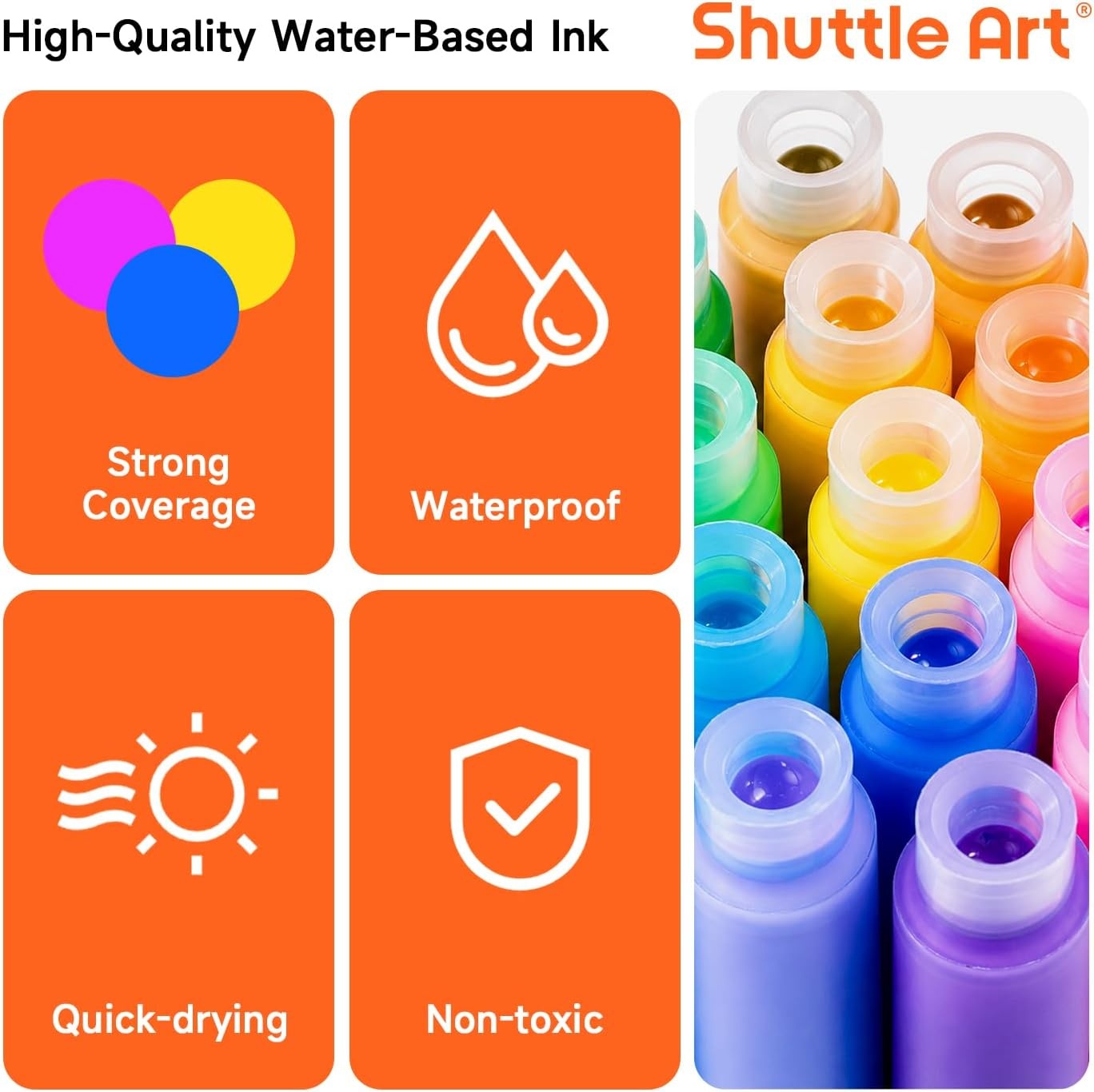 image:imageShuttle Art 48 Colors Refillable Acrylic Markers with 50 Refills48 Colors