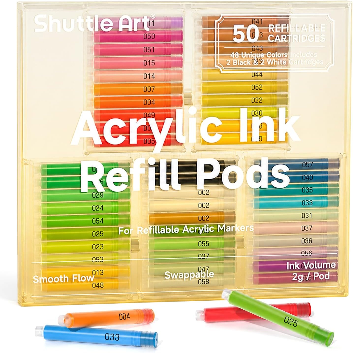 image:imageShuttle Art 48 Colors Refillable Acrylic Markers with 50 Refills48 Colors