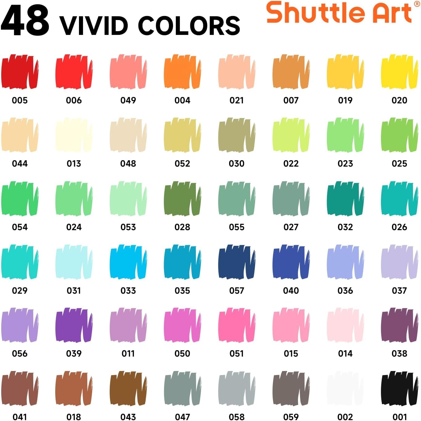 image:imageShuttle Art 48 Colors Refillable Acrylic Markers with 50 Refills48 Colors
