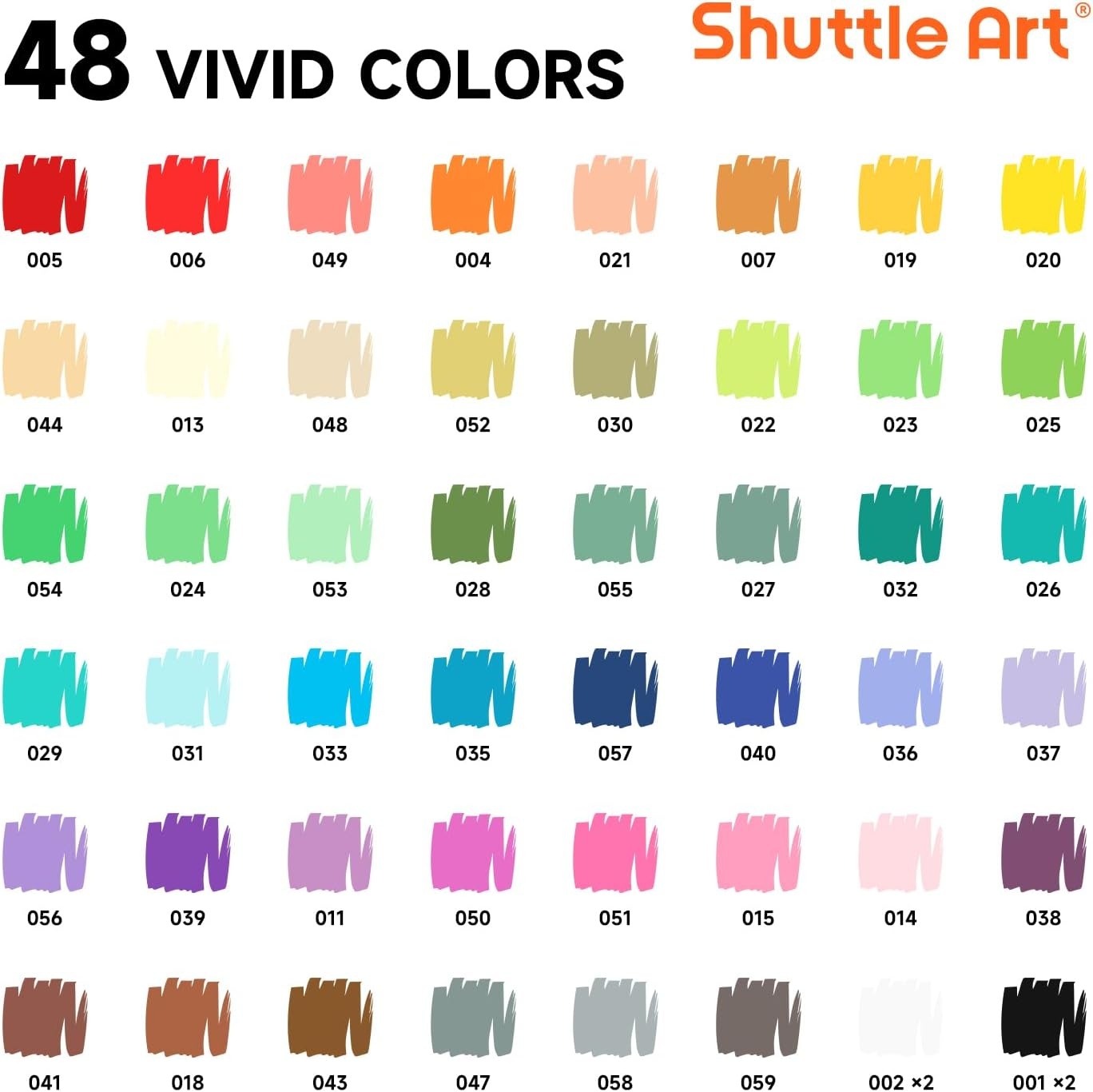 image:imageShuttle Art 48 Colors Refillable Acrylic Markers with 50 Refills48 Colors