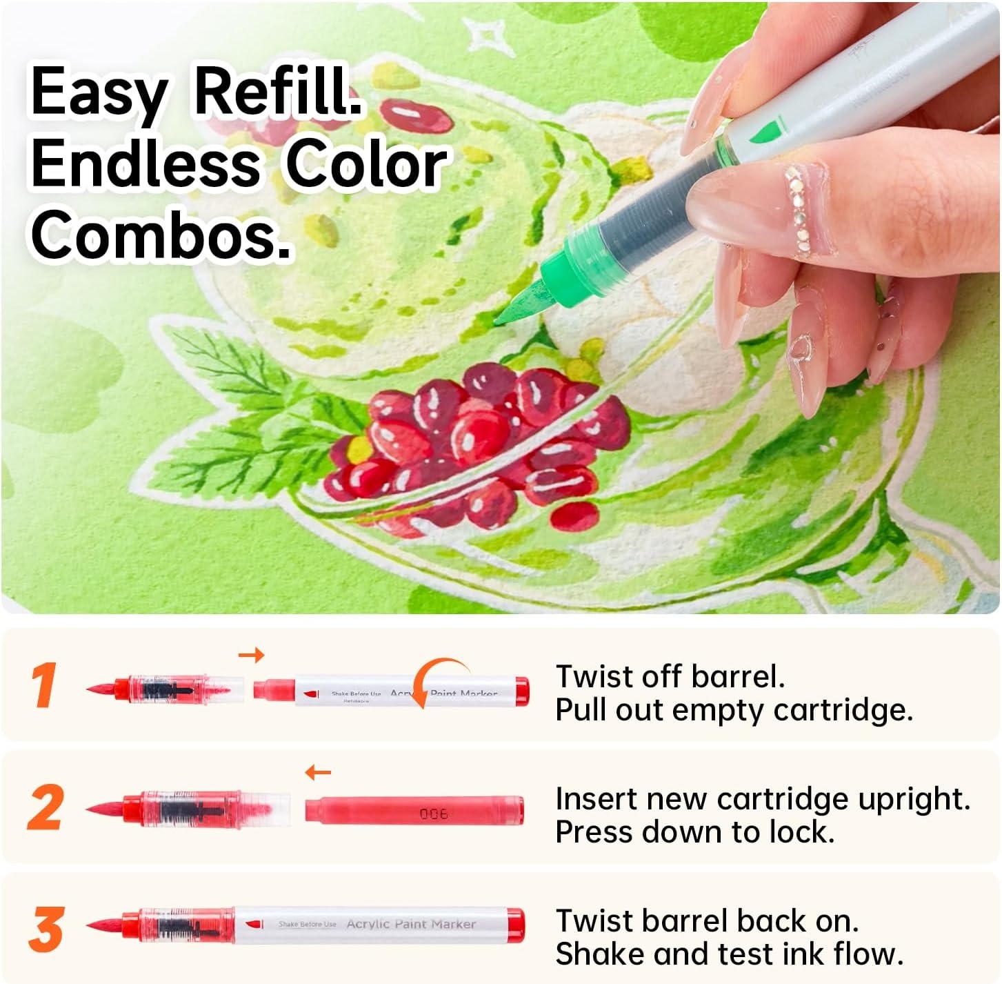 image:imageShuttle Art 48 Refillable Markers 394x394 Acrylic Marker Journal