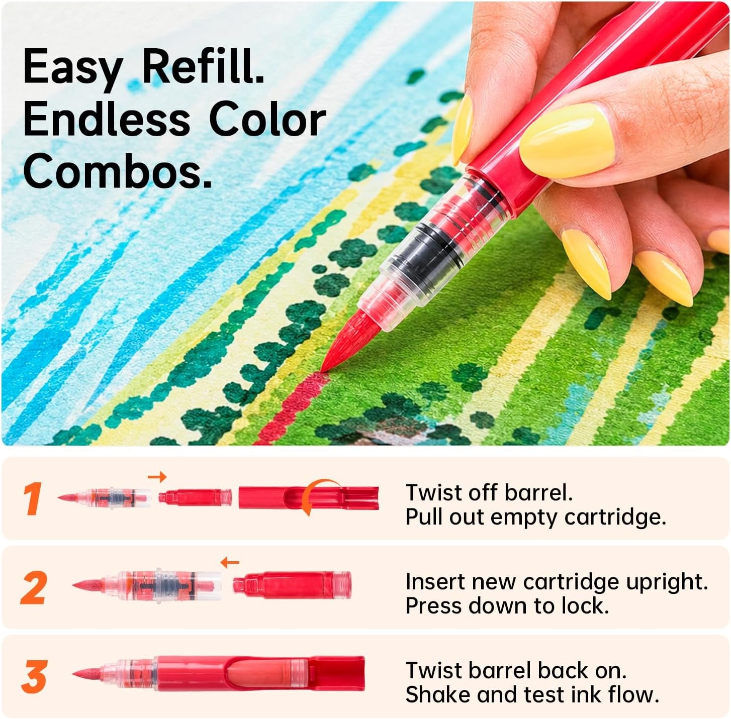 image:imageShuttle Art 96 DualTone Refillable Markers 100 Matching Ink Refills