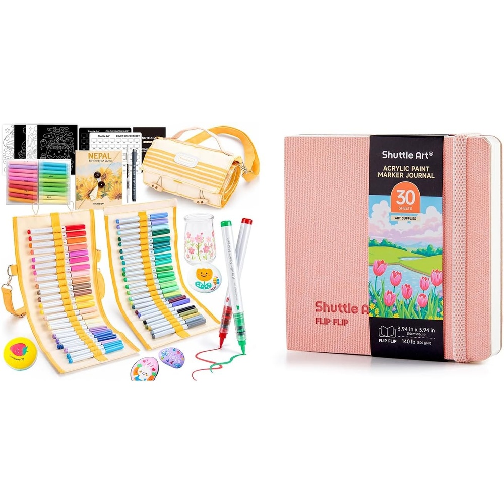 image:imageShuttle Art 48 Refillable Markers 394x394 Acrylic Marker Journal