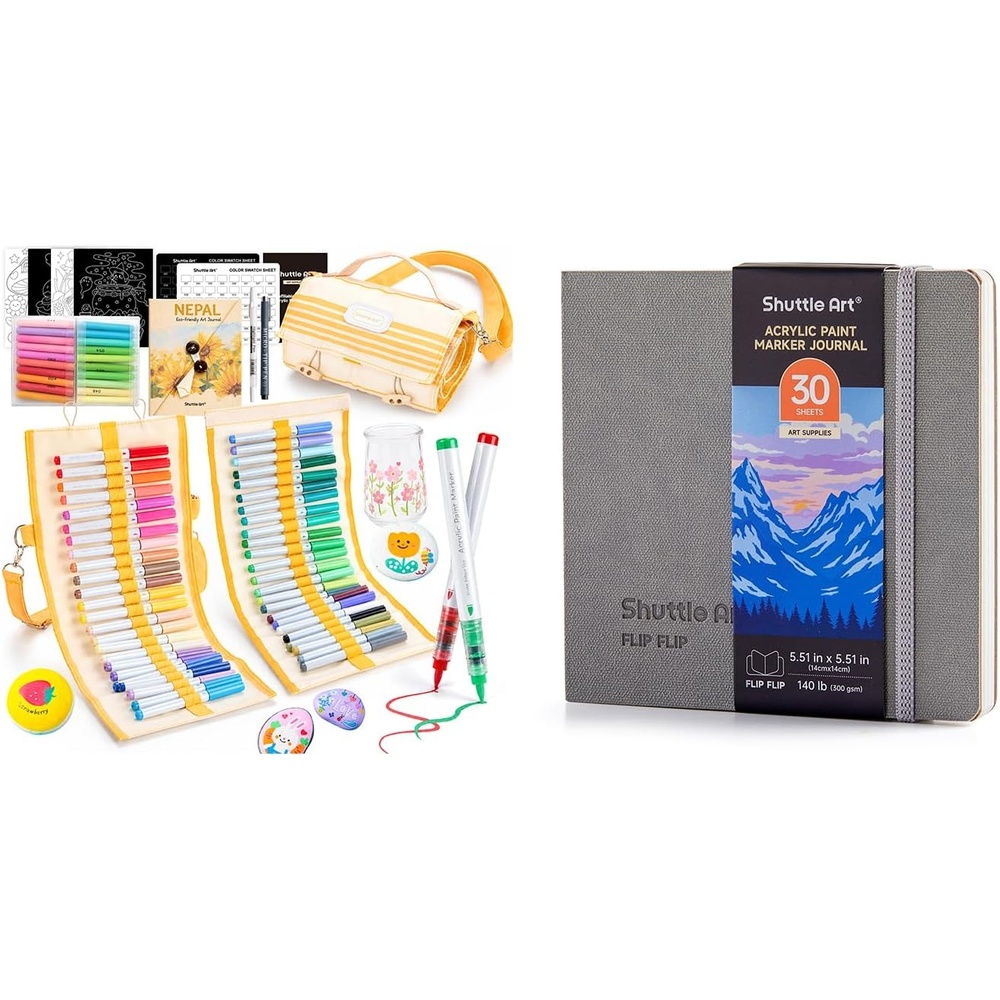 image:imageShuttle Art 48 Refillable Markers 551x551 Acrylic Marker Journal