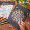 Shuttle Art Colored Pens, 180 Vibrant Colors Cute Journal Pens 0.6mm Fine Point Colored Gel Pens for Black Paper in Portable Bag for Coloring Writing Drawing Journaling Note Taking School Office Home(24 Pastel Tone)