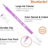Shuttle Art Colored Pens, 180 Vibrant Colors Cute Journal Pens 0.6mm Fine Point Colored Gel Pens for Black Paper in Portable Bag for Coloring Writing Drawing Journaling Note Taking School Office Home(24 Pink & Purple Tone)