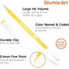 Shuttle Art Colored Pens, 180 Vibrant Colors Cute Journal Pens 0.6mm Fine Point Colored Gel Pens for Black Paper in Portable Bag for Coloring Writing Drawing Journaling Note Taking School Office Home(22 Highlight Tone)