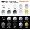 Shuttle Art Colored Pens, 180 Vibrant Colors Cute Journal Pens 0.6mm Fine Point Colored Gel Pens for Black Paper in Portable Bag for Coloring Writing Drawing Journaling Note Taking School Office Home(22 Black White Gray & Metallic Tone)