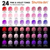Shuttle Art Colored Pens, 180 Vibrant Colors Cute Journal Pens 0.6mm Fine Point Colored Gel Pens for Black Paper in Portable Bag for Coloring Writing Drawing Journaling Note Taking School Office Home(24 Pink & Purple Tone)