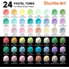 Shuttle Art Colored Pens, 180 Vibrant Colors Cute Journal Pens 0.6mm Fine Point Colored Gel Pens for Black Paper in Portable Bag for Coloring Writing Drawing Journaling Note Taking School Office Home(24 Pastel Tone)